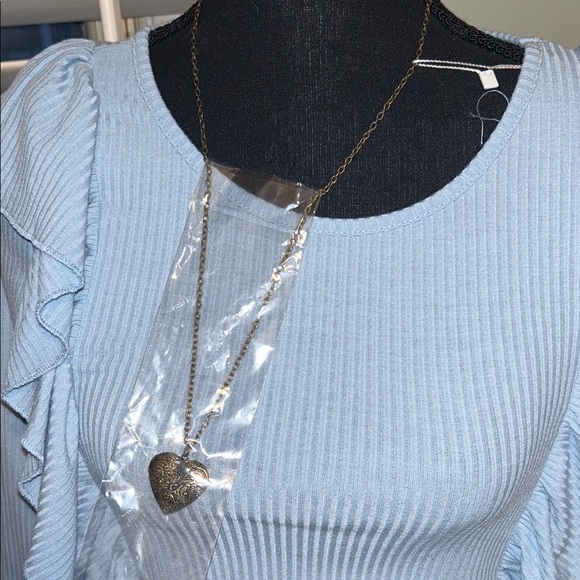 Knitworks Light Blue Ruffle Blouse - Picture 3 of 5